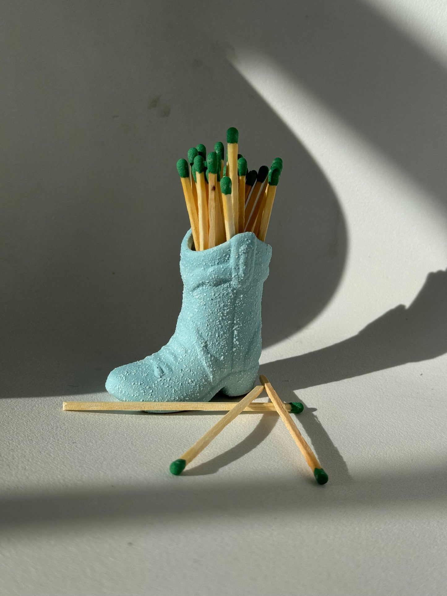 Cowboy Boot Matchstick Holder Sky