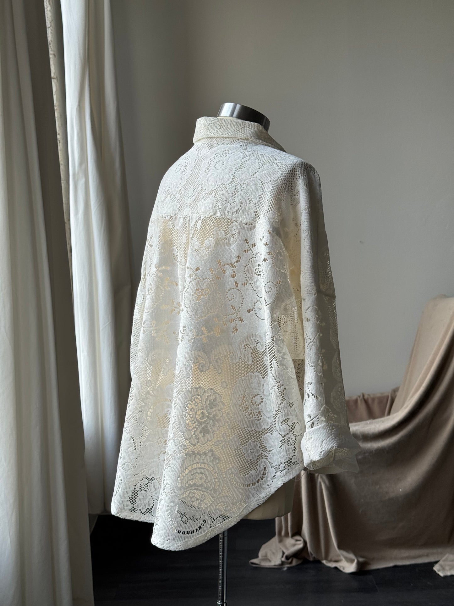 Ladell Handcrafted Vintage Cotton Crochet Shacket