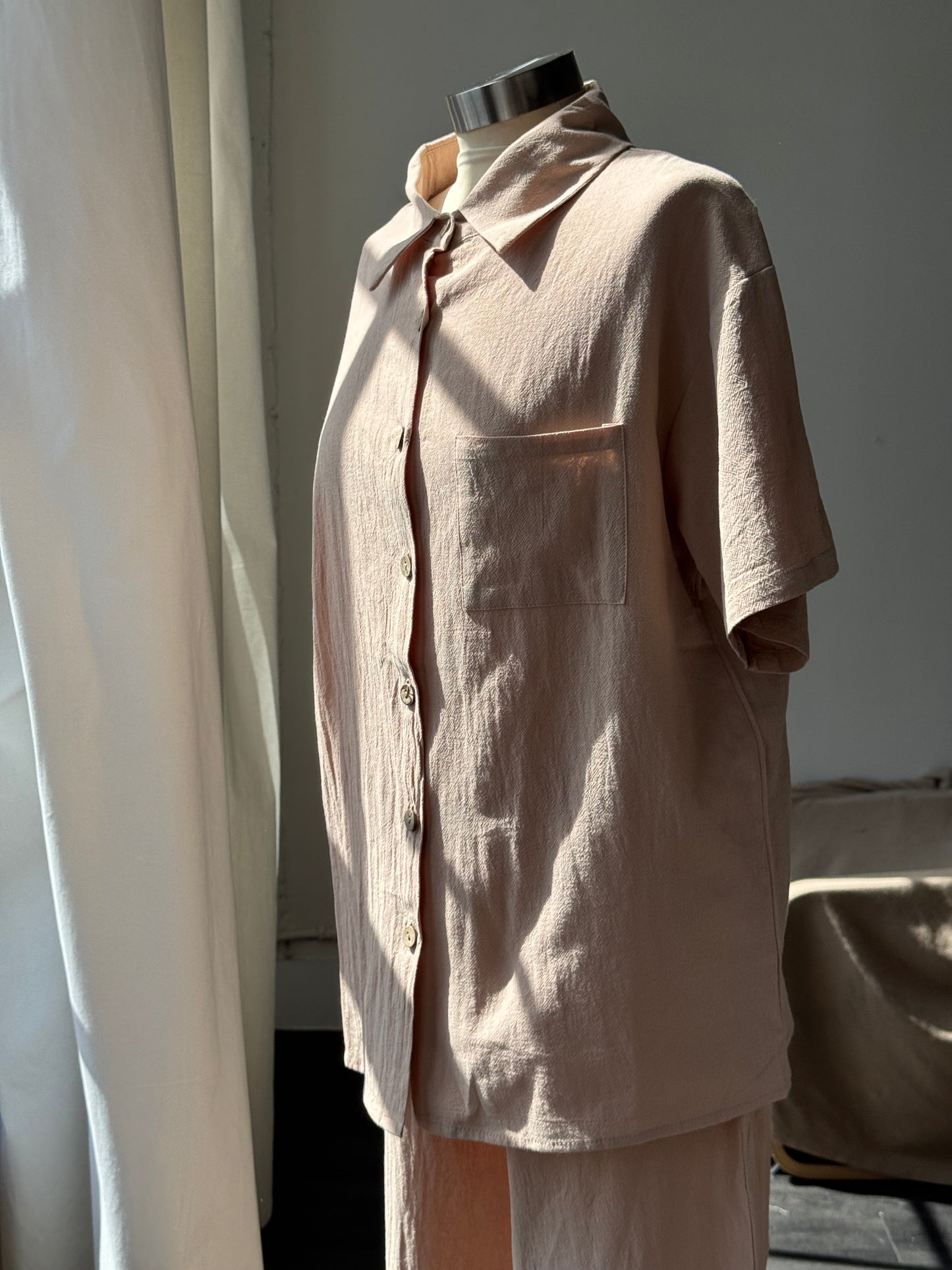 Melissa Cotton & Linen Short Sleeve Button Down