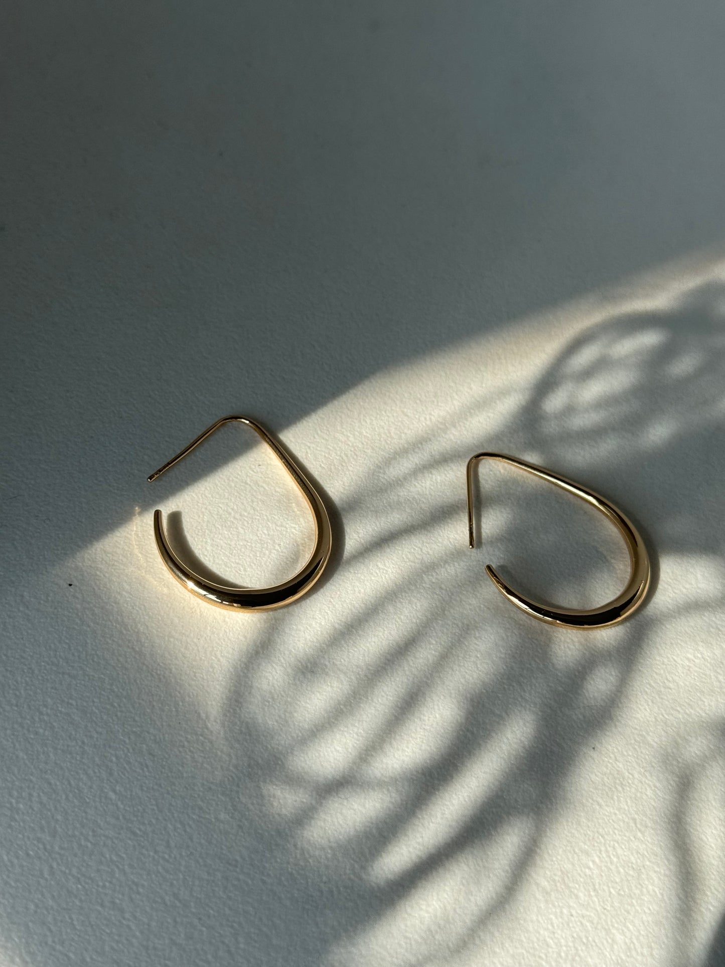Hook Teardrop Gold Dipped Hoop Earring In Gold