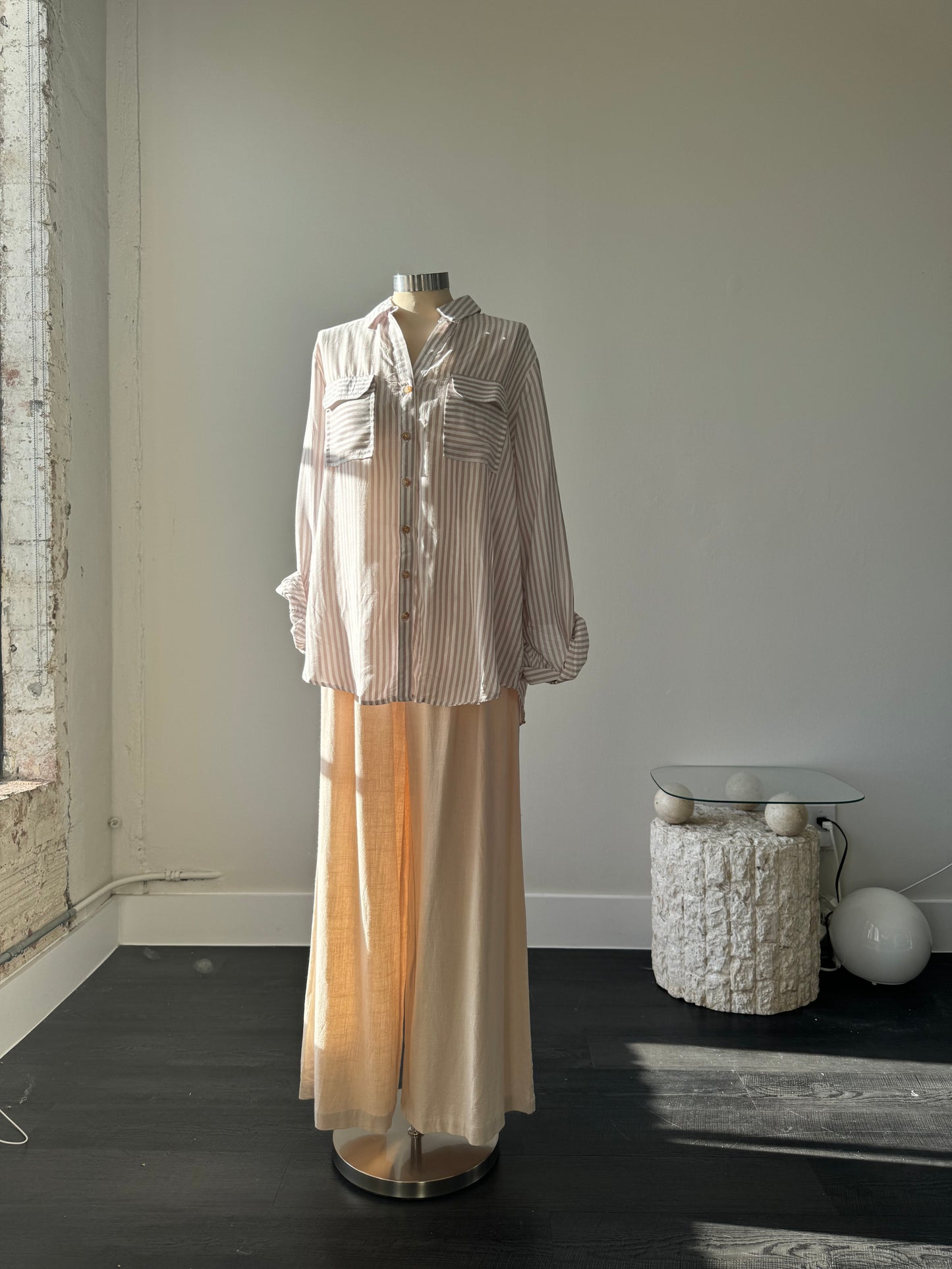 Morgan Wide Leg Ramie Linen Pant In Natural