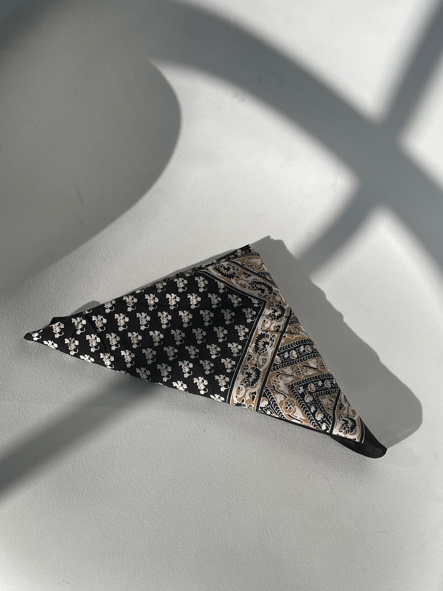 Tony Cotton Ultra Soft Two Tone Bandana In Vintage Black