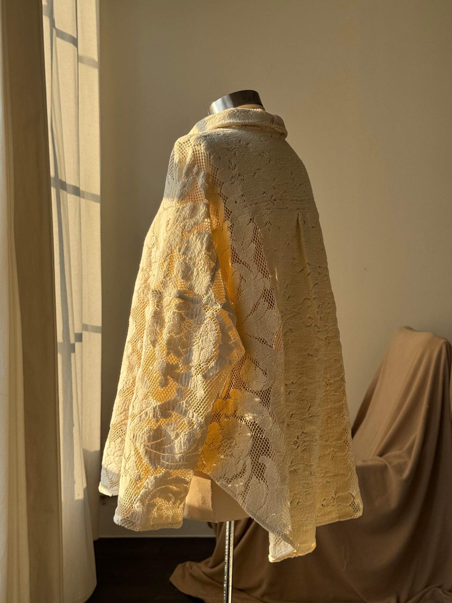 Ladell Handcrafted Vintage Shacket In Vanilla