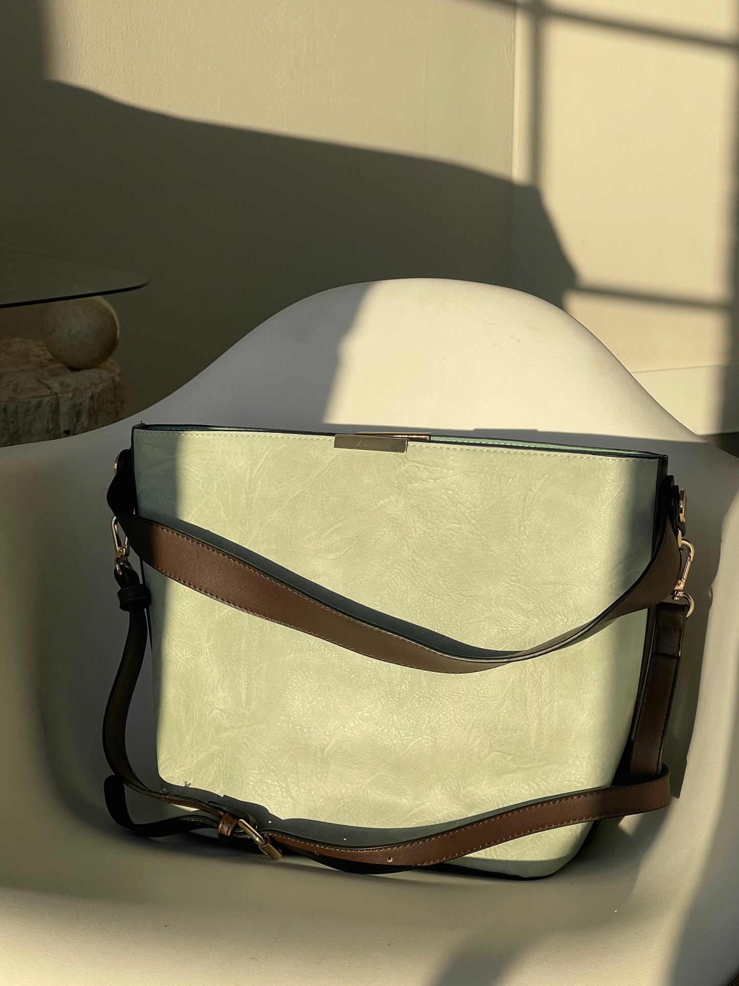 Bryan Utility Crossbody Vegan Leather Bag In Sage