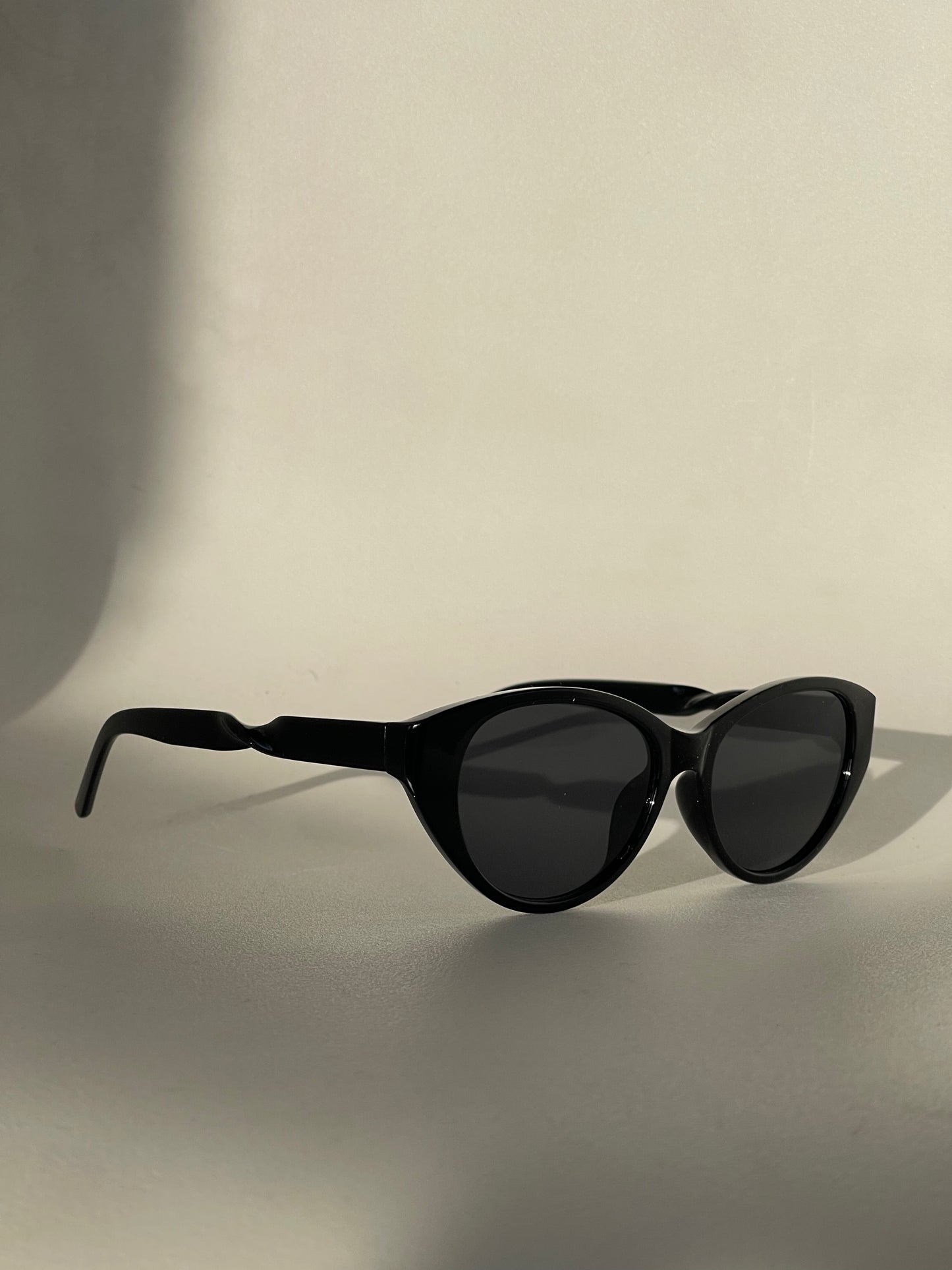Sherry Twisted Retro Sunglasses In Jet Black