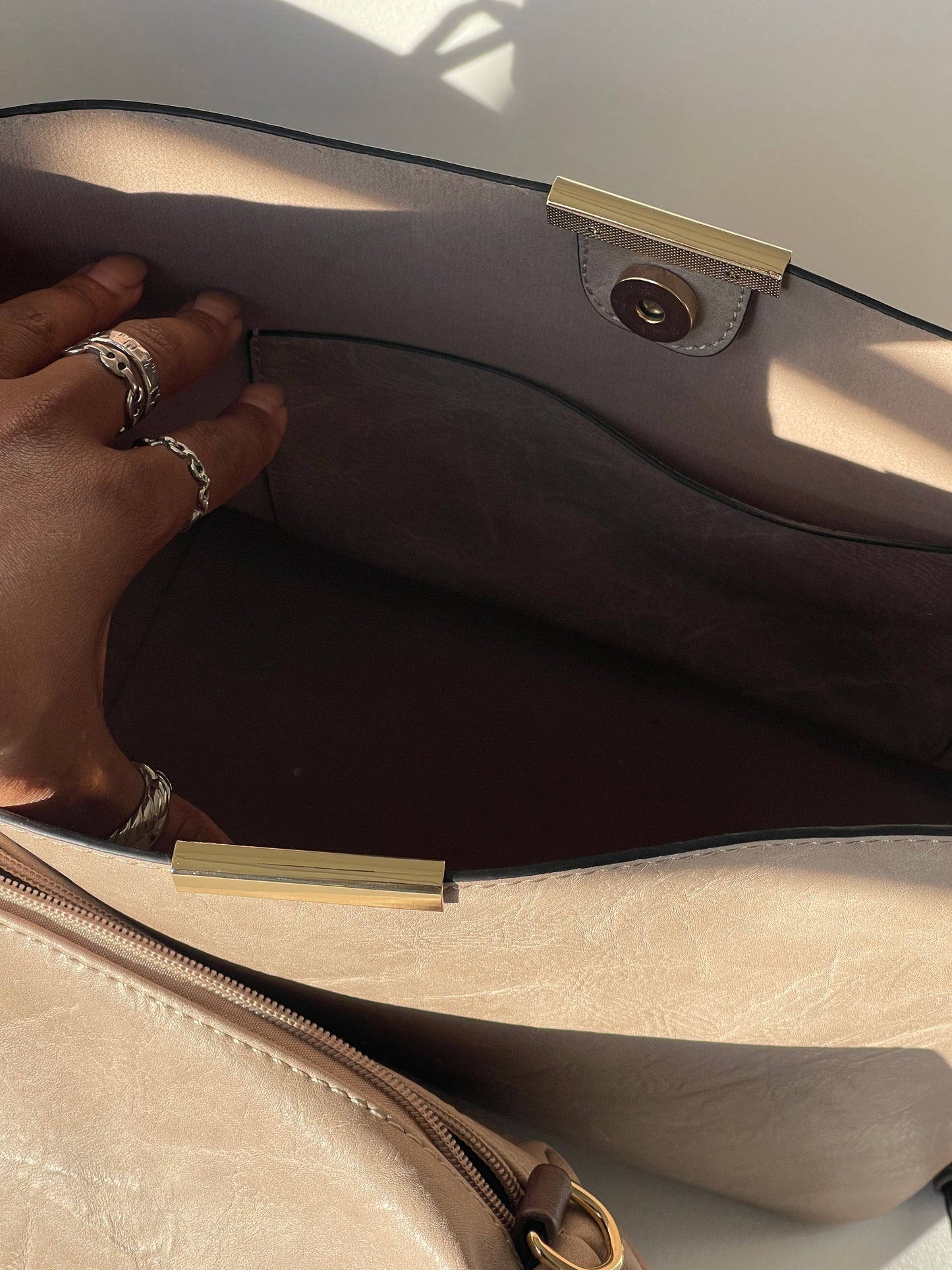 Bryan Utility Crossbody Vegan Leather Bag In Stone