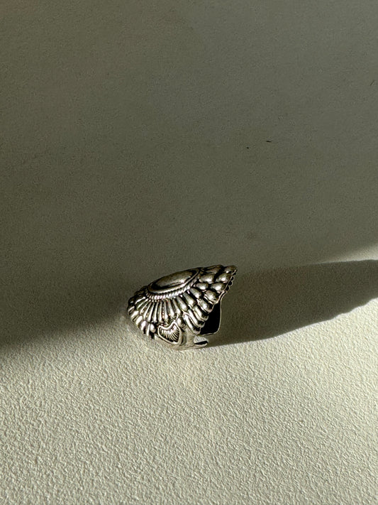 Garland Concho Statement Ring In Antique Silver