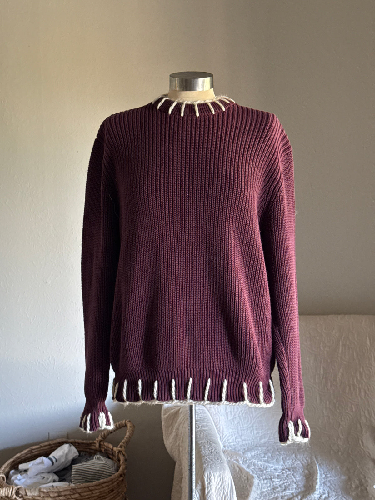 Joe Handcrafted Blanket Stitch Chunky Sweater
