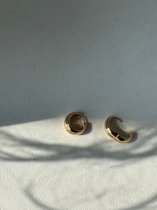 Hensley Dome Hug Hoop Earring In Gold