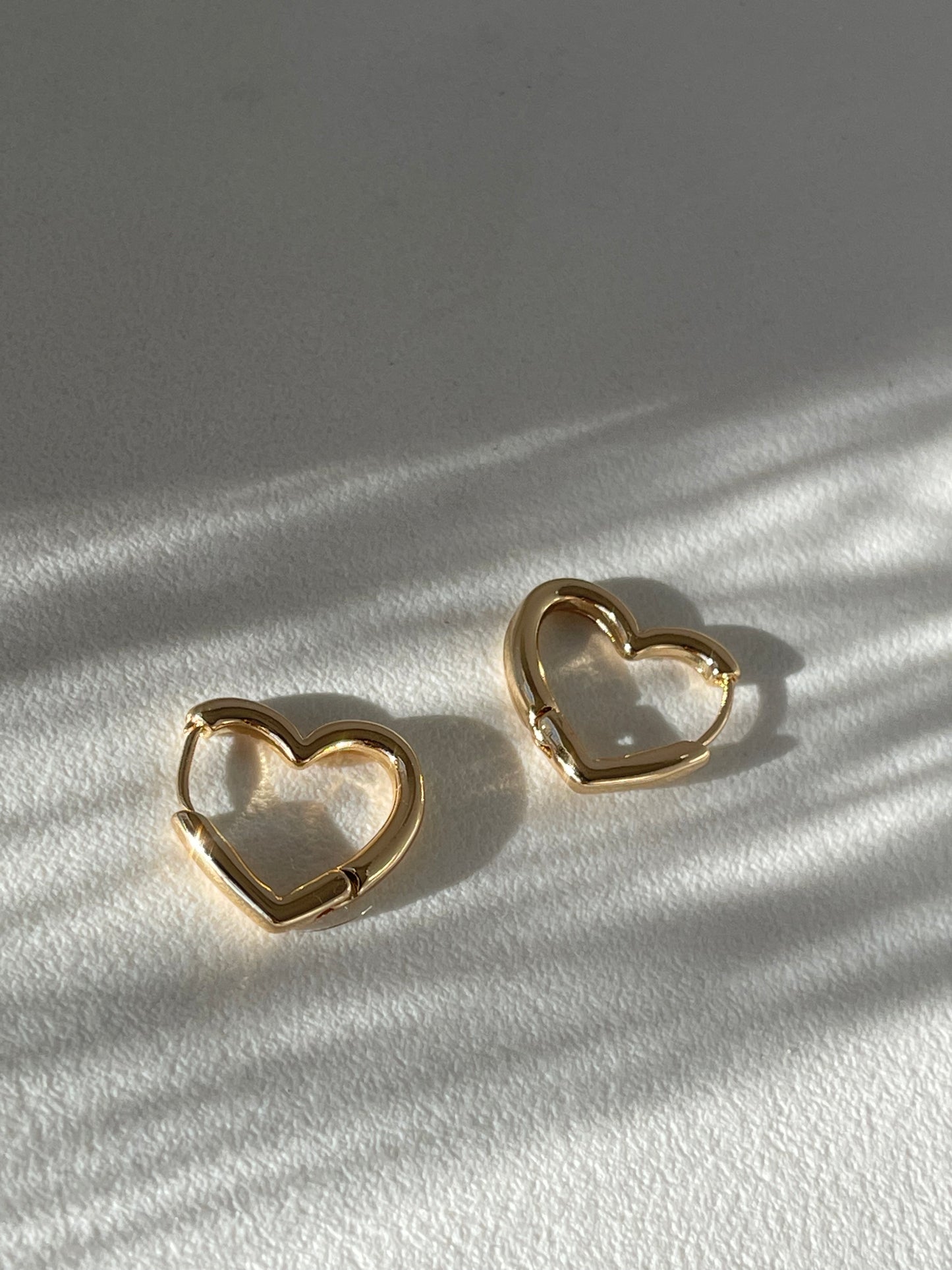 Harriet Heart Stainless Steel Hoop Earring In Gold