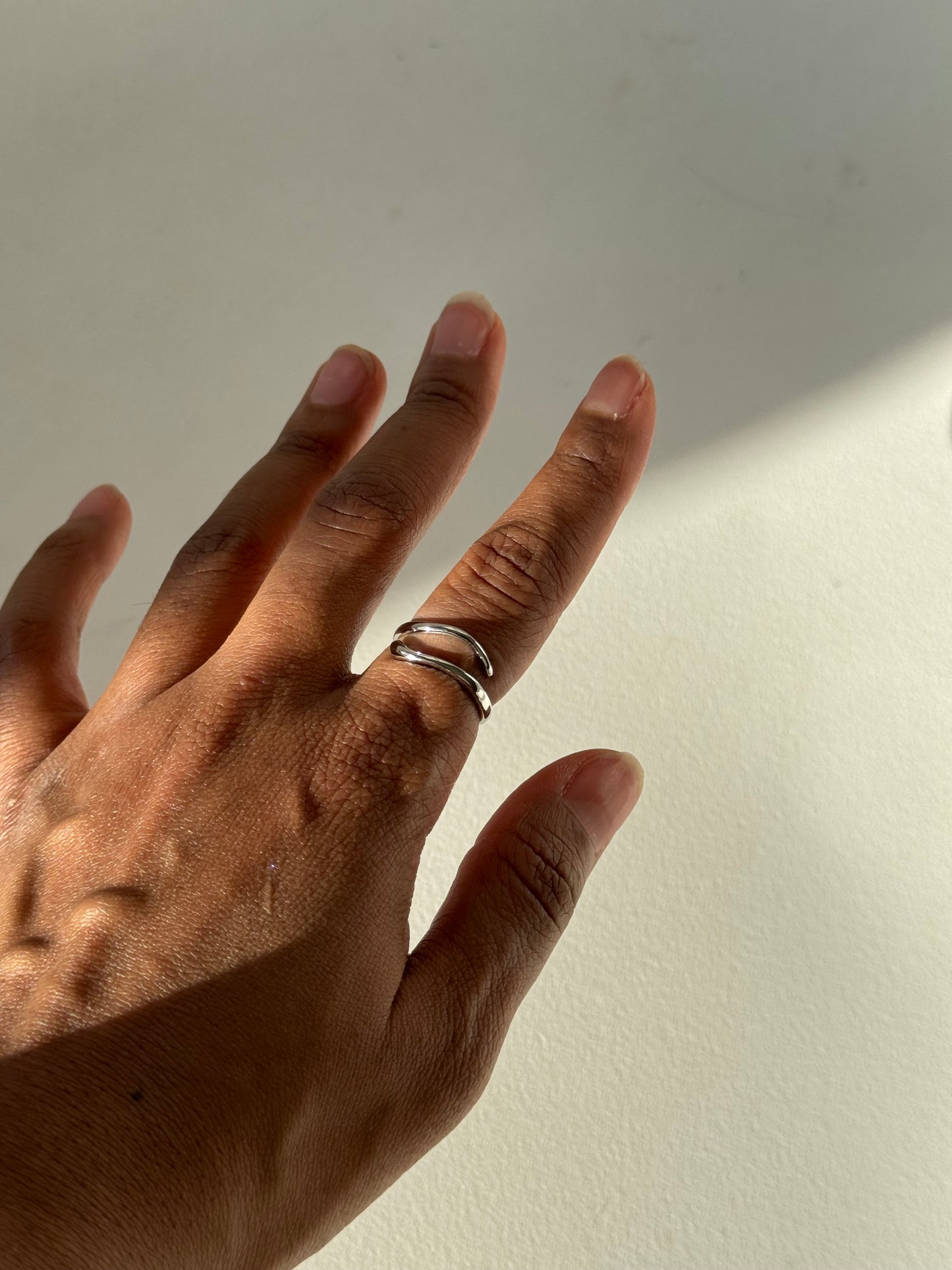 Margaret Open Ended Wave Ring In Silver