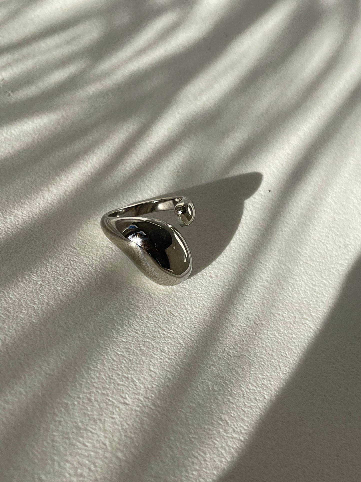 Infinity Drop Stainless Steel Ring In Silver