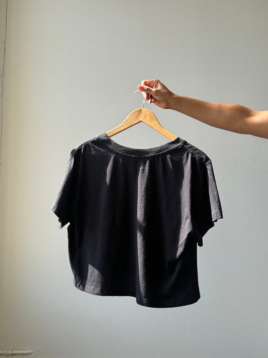 Dylan Classics Cotton Crop Tee In Black