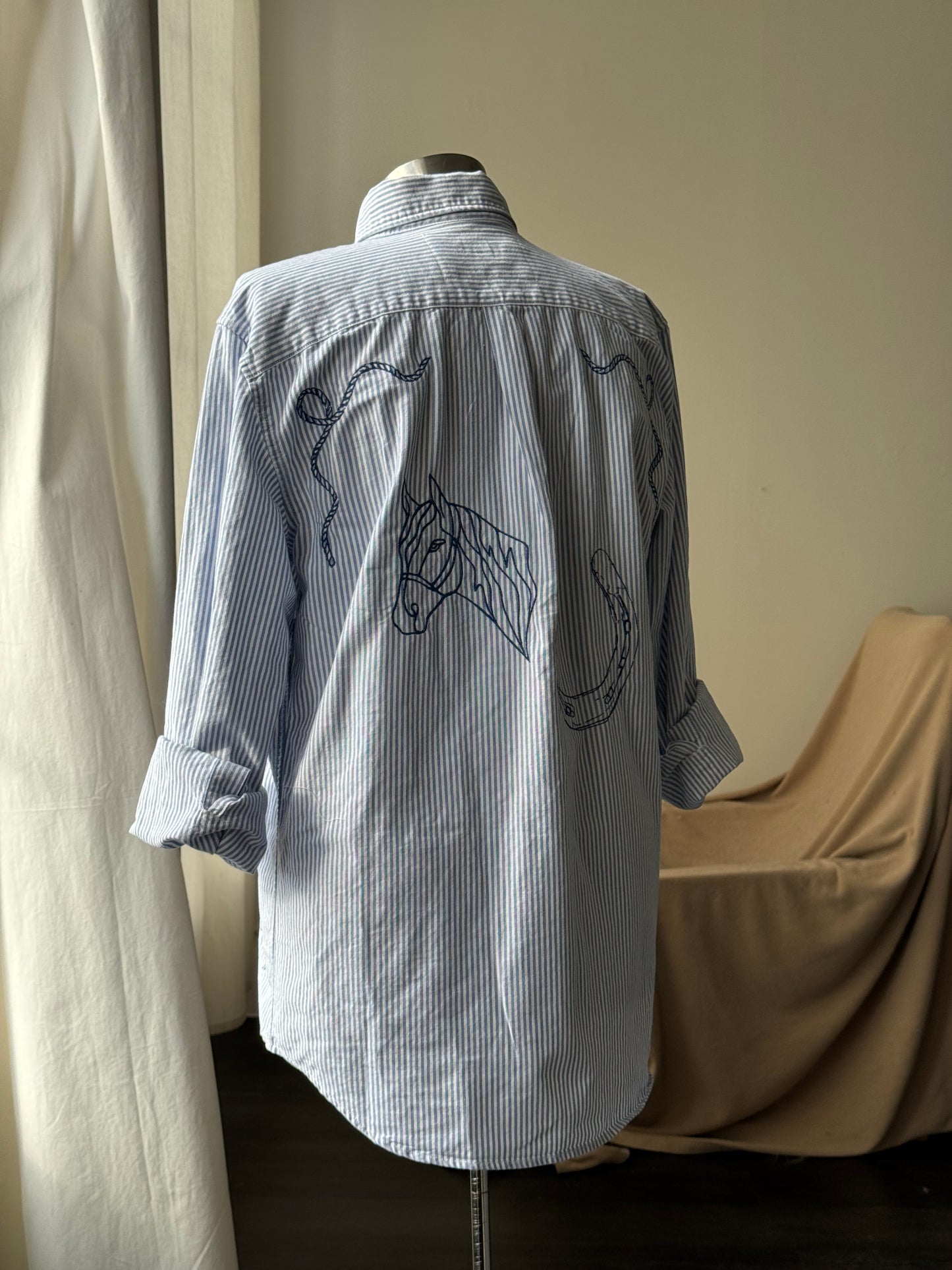 Jaxson Handcrafted Embroidered Striped Button Down