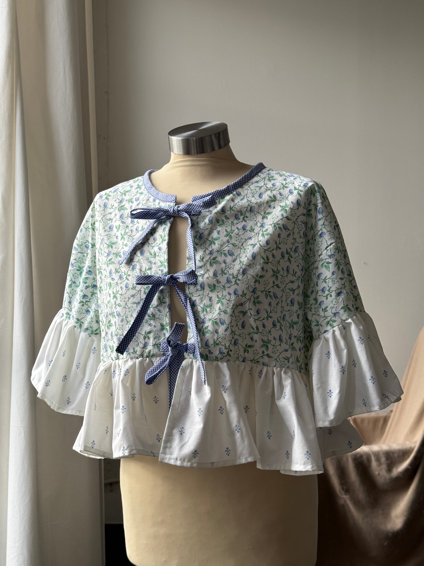 Joycie Vintage Cotton Handcrafted Ruffle Top