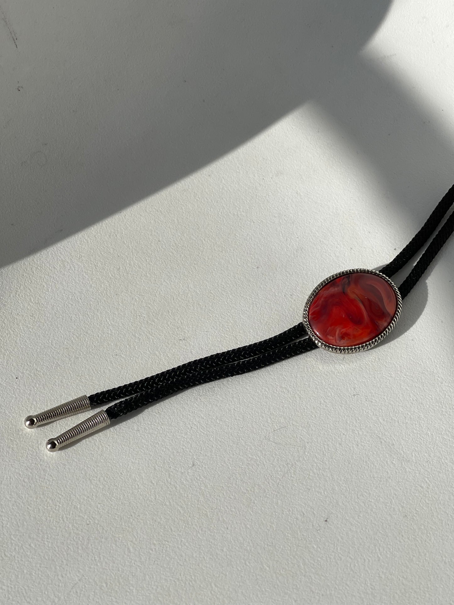 Amber Handmade Black Cord Bolo