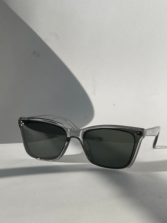 Tangi Triple Stud Classic Sunglasses In Green Grey