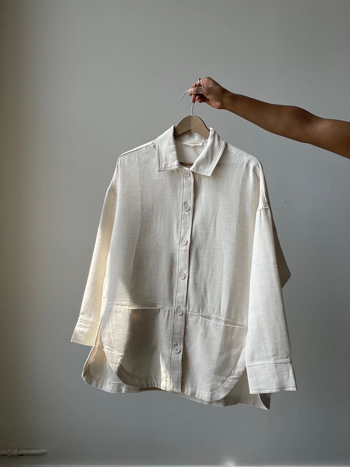 Sydney Classic Lightweight Shacket In Natural
