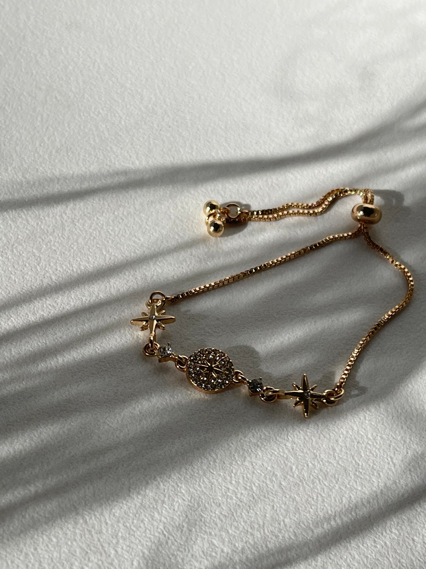 Scarlett Stainless Steel Star & Moon Bracelet In Gold