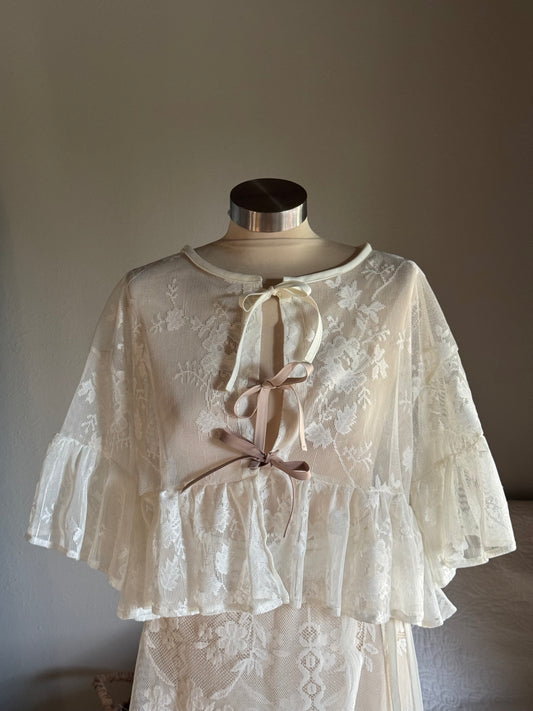 Eliza Handcrafted Vintage Ruffle Top