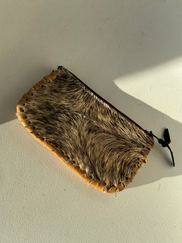 Able Artisan Cowhide Genuine Leather Wallet Pouch In Sand