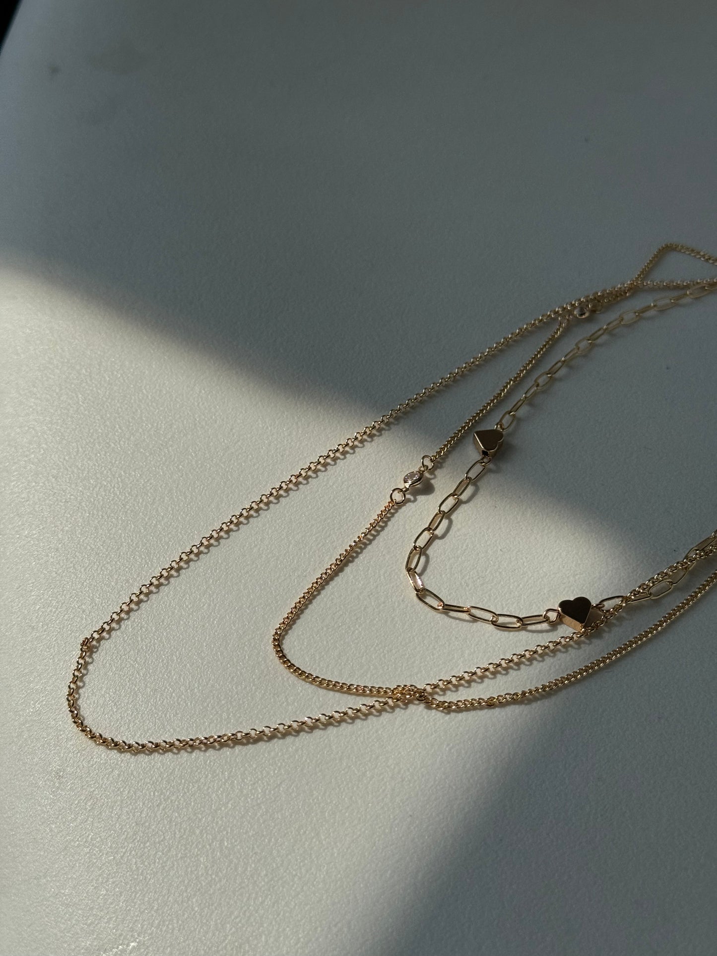 Lacy Layered Hearts & Charms Gold Dipped Necklace In Gold