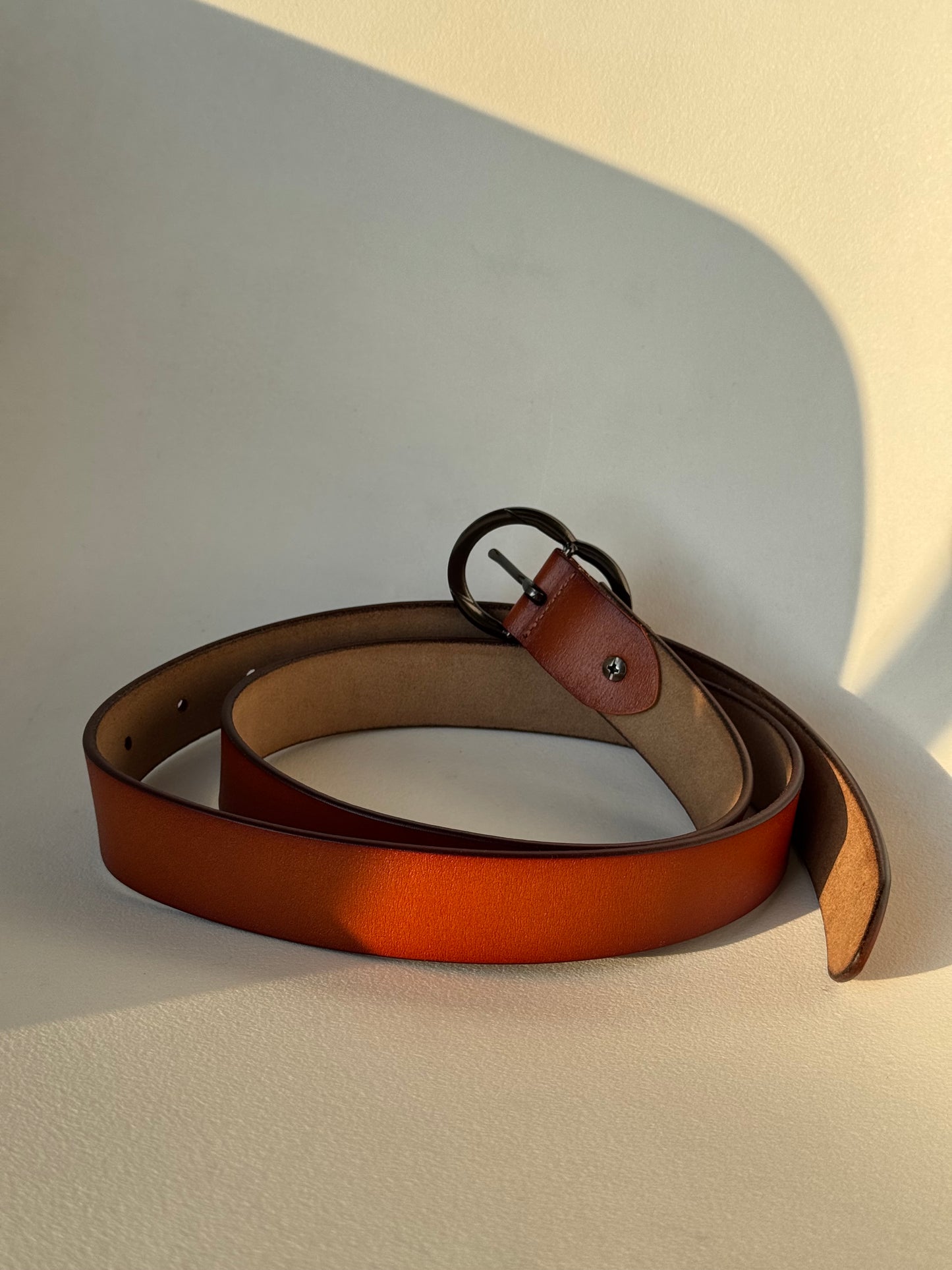 Michael Classic Gunmetal Belt In Desert Brown
