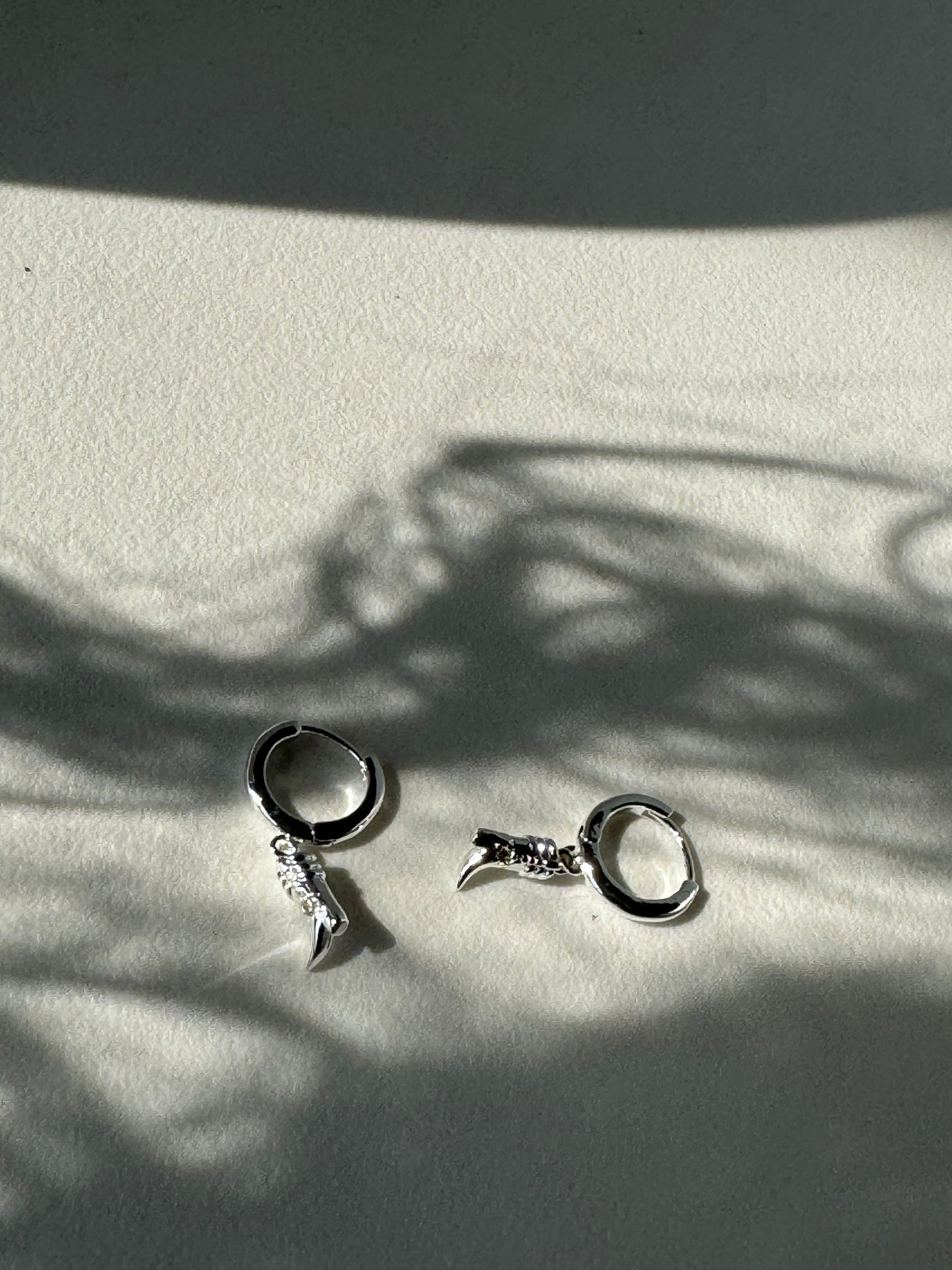 Daisy’s 18K Plated Mini Boot Drop Hug Hoop Earring In Silver