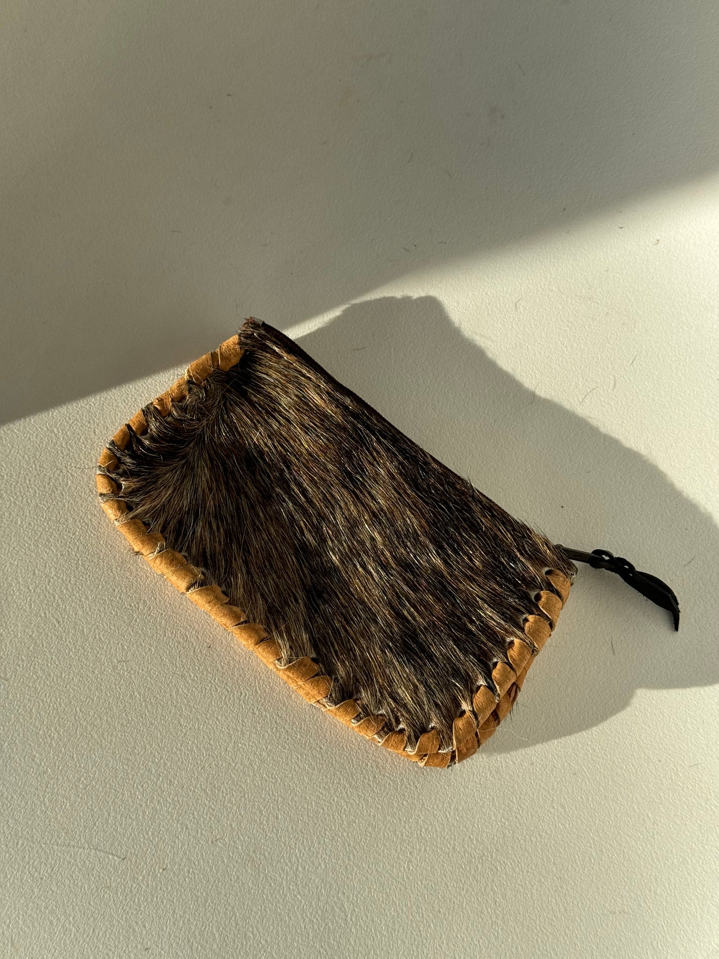 Able Artisan Cowhide Genuine Leather Wallet Pouch In Sand