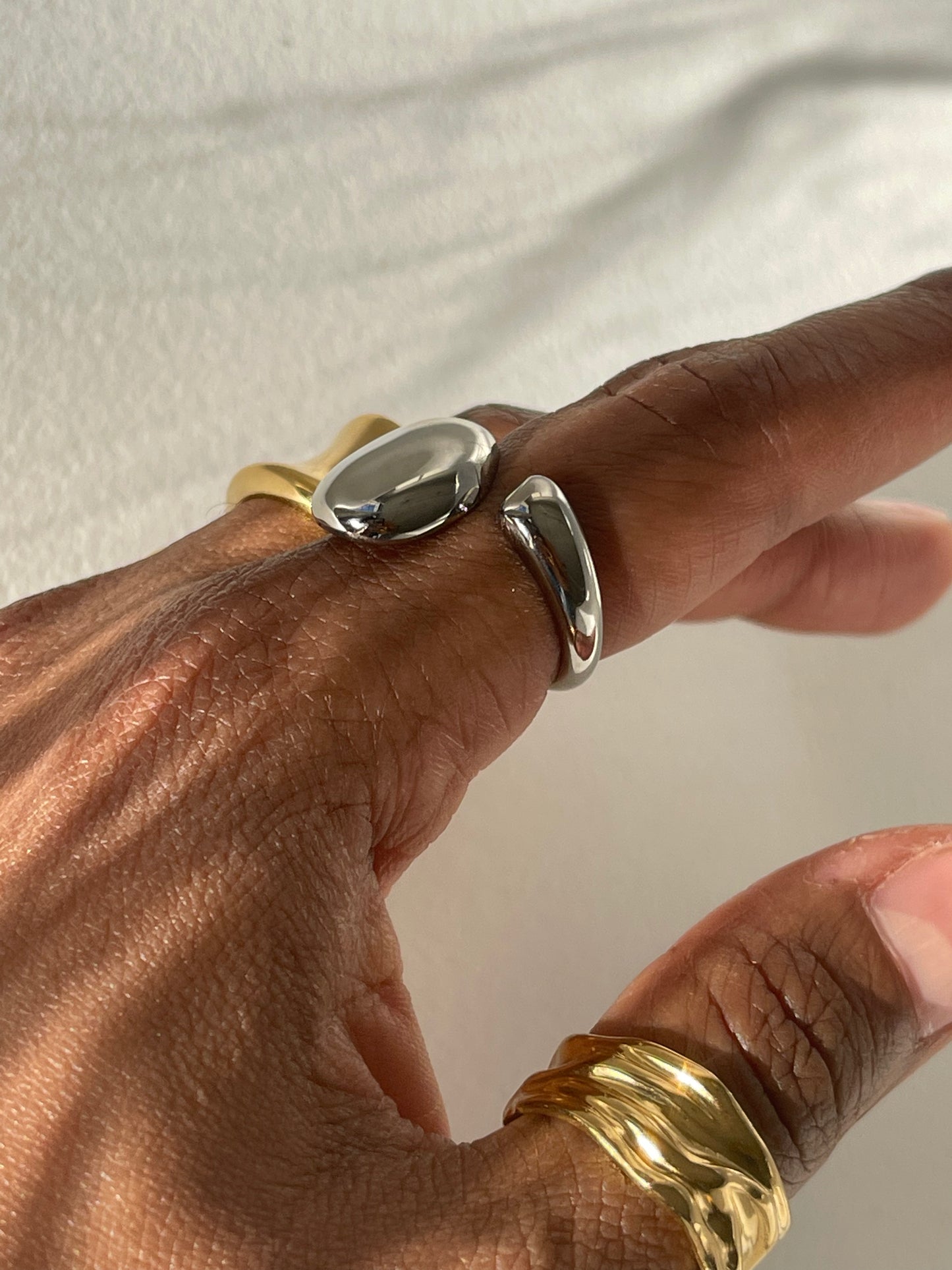 Infinity Drop Stainless Steel Ring In Silver