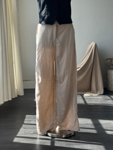Sophie Cotton & Linen Relaxed Pants In Natural