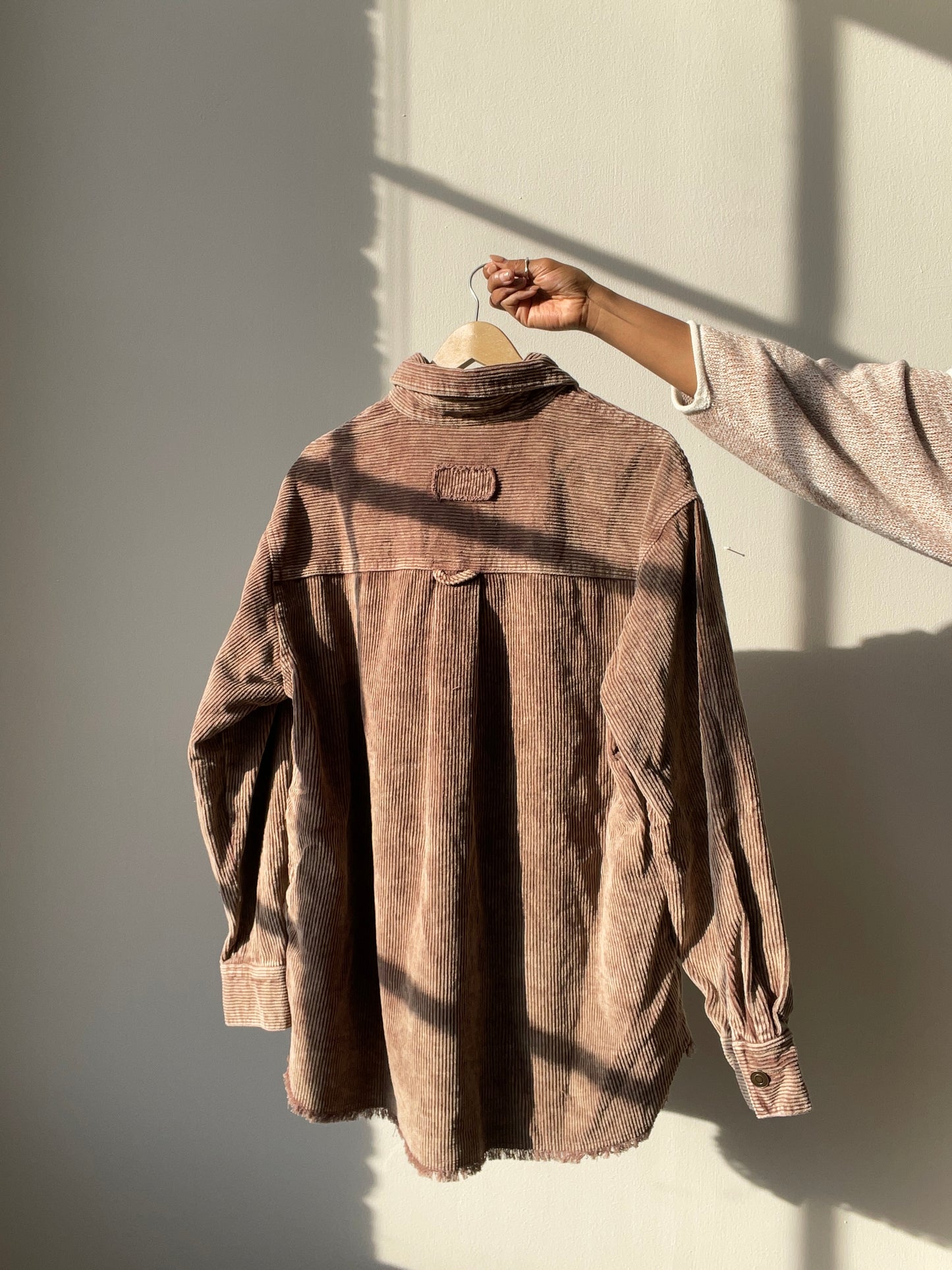 Kimberly Cotton Corduroy Shacket In Acid Brown