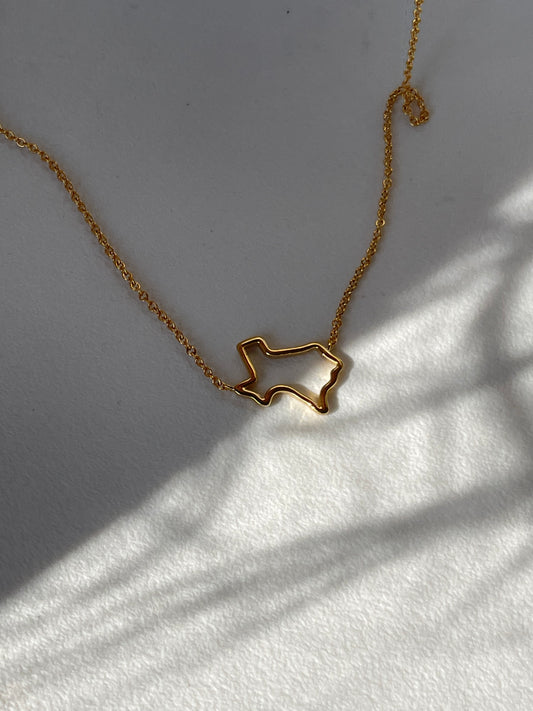 Texas Geo Statement Necklace In Gold