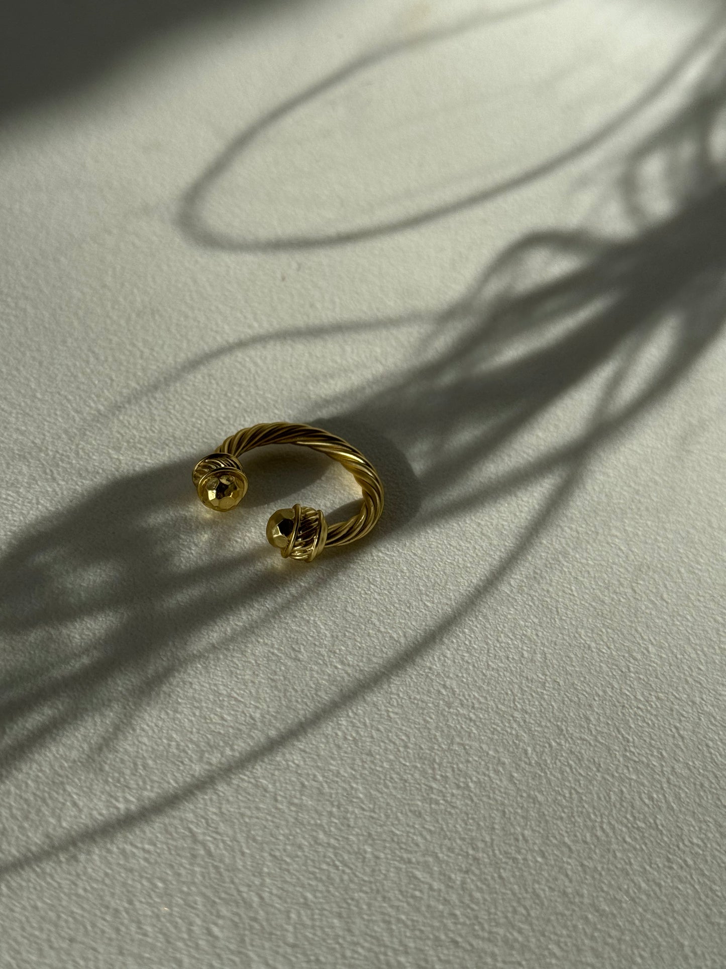 Reagan Classic Twist Cuff Ring In Matte Gold