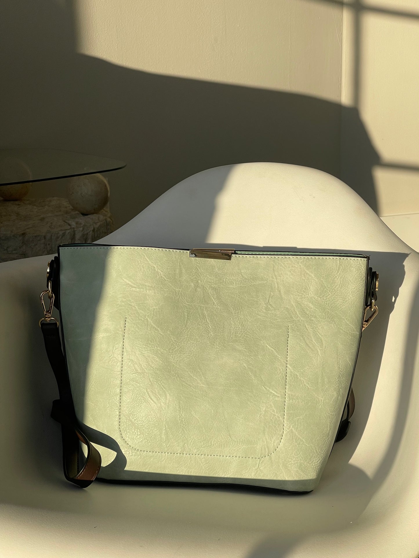 Bryan Utility Crossbody Vegan Leather Bag In Sage