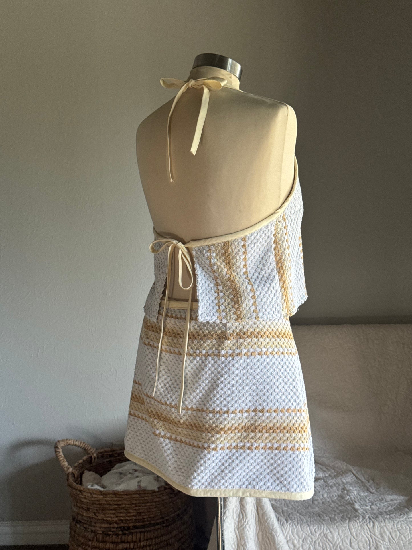 Brenda Handcrafted Halter Towel Top In Vanilla (2nd)