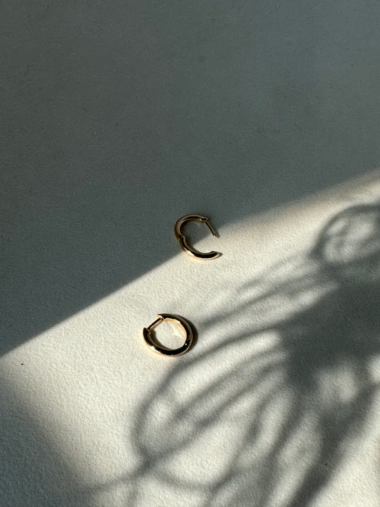 Katie Classic Gold Dipped Mini Hug Hoop Earring In Gold