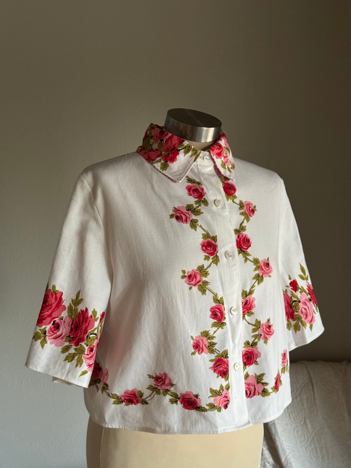 Judy Handcrafted Vintage Cropped Button Down (2nd)