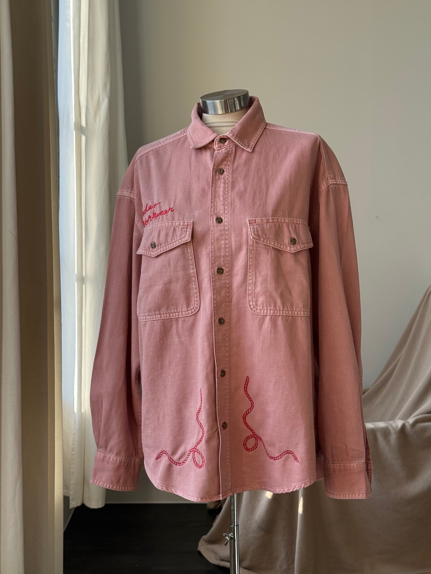 Jaxson Handcrafted Embroidered Rodeo Workwear Shacket