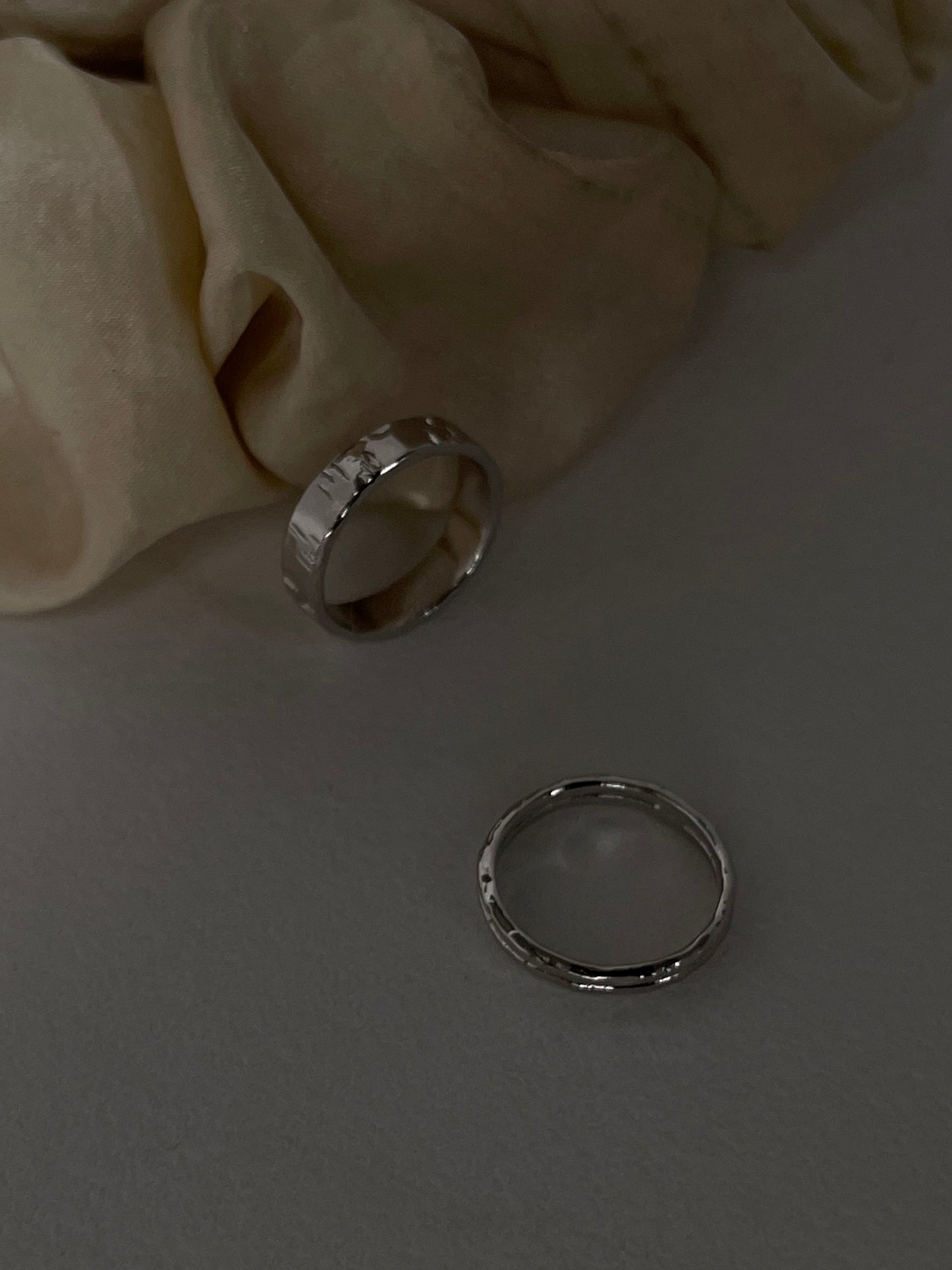 Campbell Organic Artisan Double Band Ring Set In Silver
