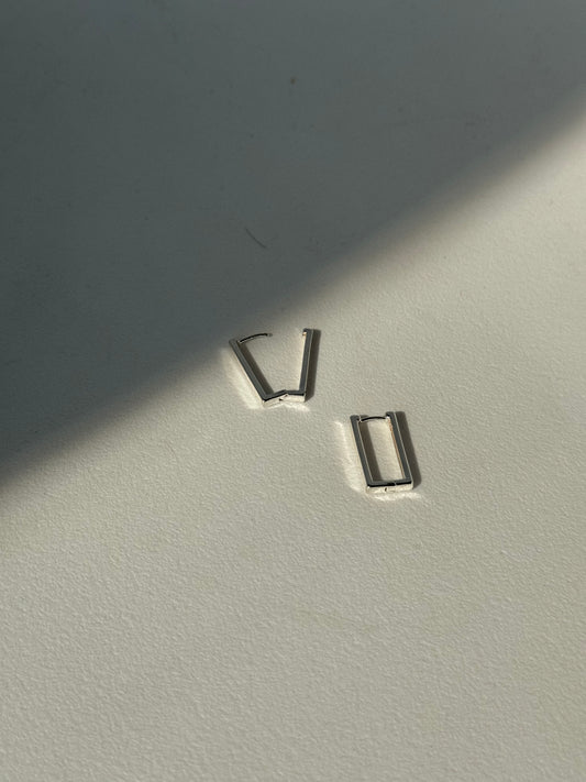 Ricky’s Rectangle Hug Hoop Earring In Silver