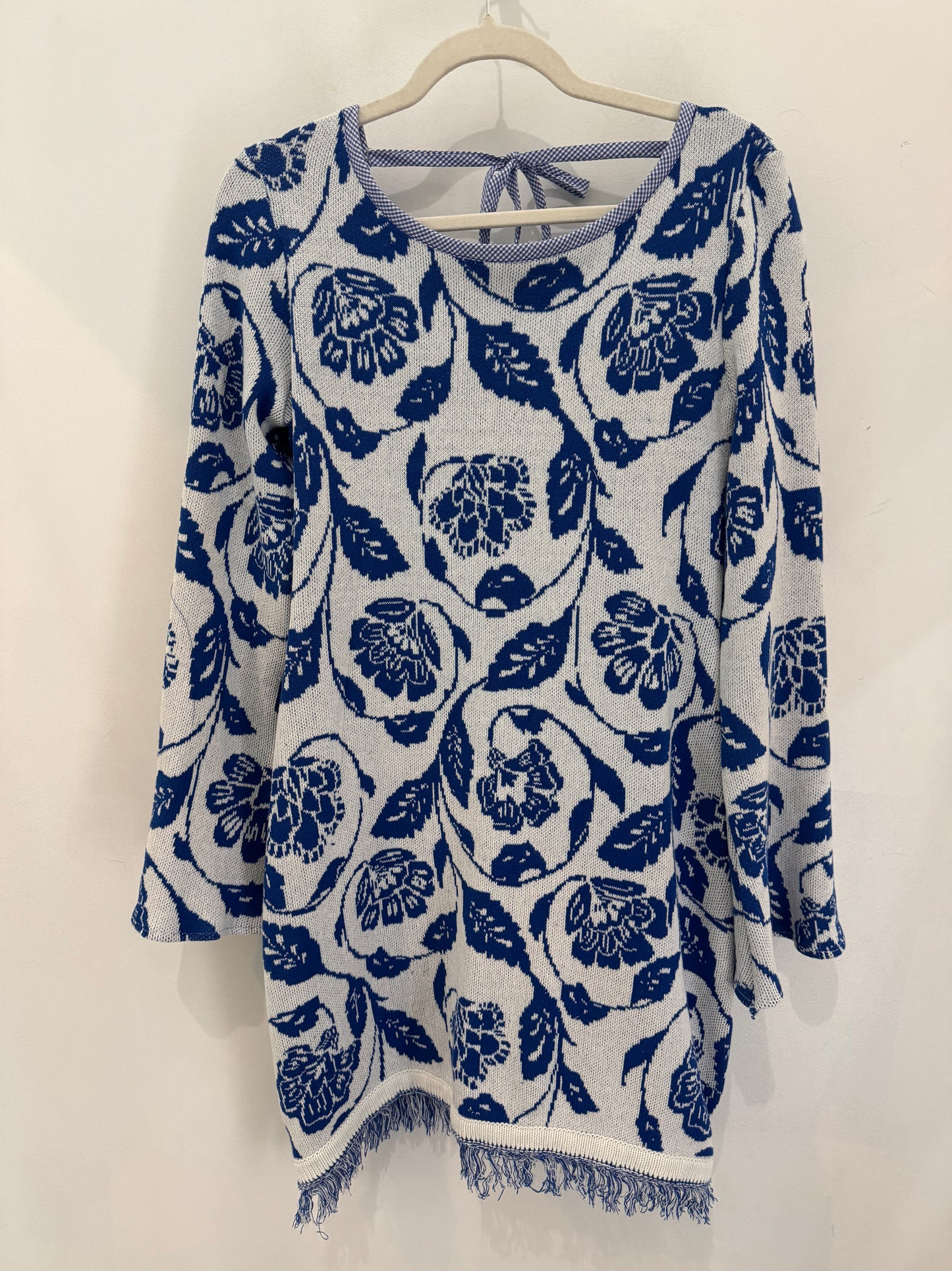Katherine Handcrafted Open Back Long Sleeve Sweater Dress