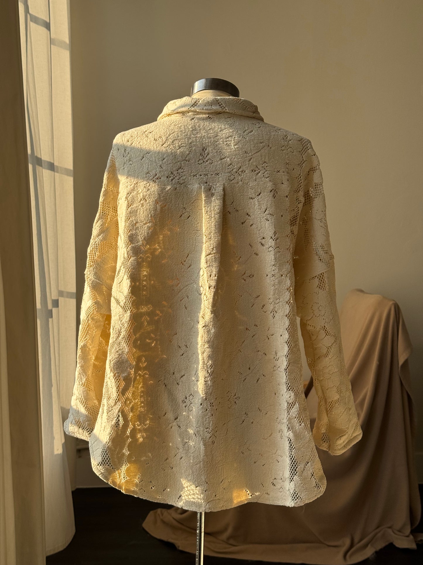 Ladell Handcrafted Vintage Shacket In Vanilla