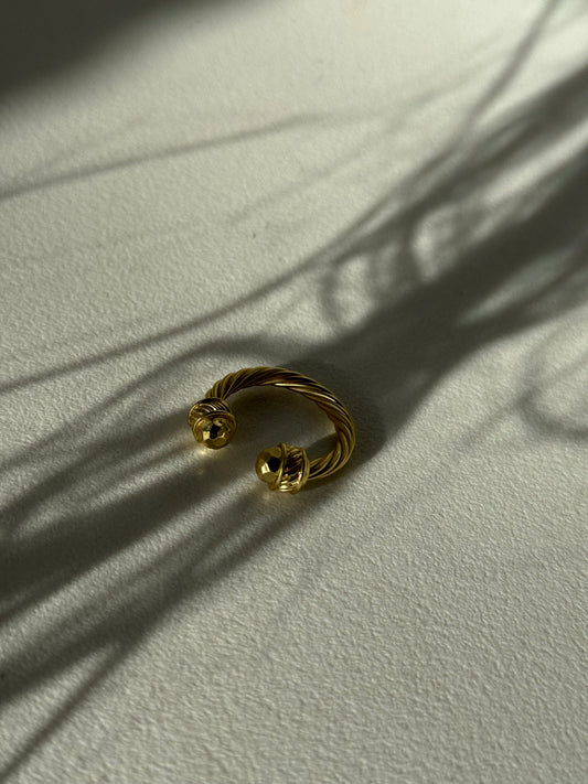 Reagan Classic Twist Cuff Ring In Matte Gold