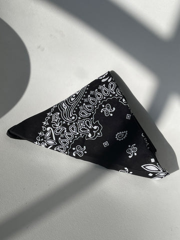Garret Classic Cotton Bandana In Midnight Black
