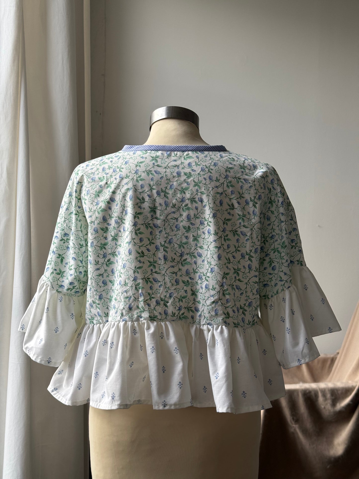 Joycie Vintage Cotton Handcrafted Ruffle Top