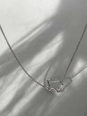 Texas Geo Statement Necklace In Silver