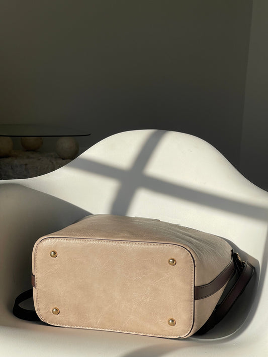 Bryan Utility Crossbody Vegan Leather Bag In Stone