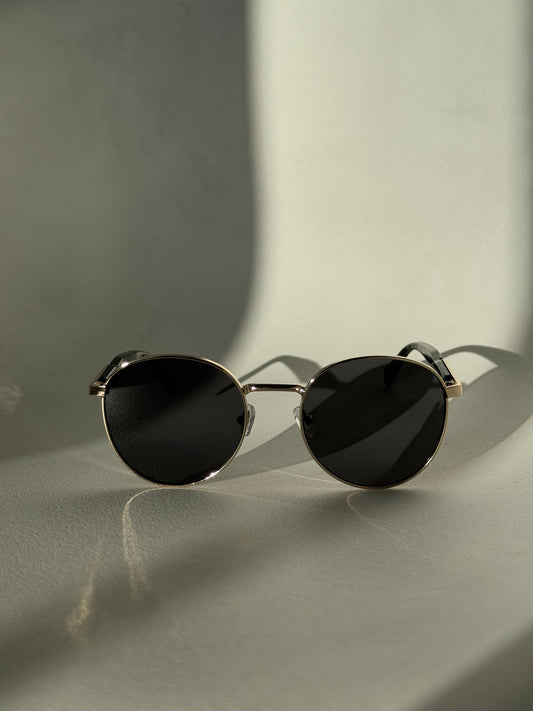 David Classic 80s Style Sunglasses In Gold