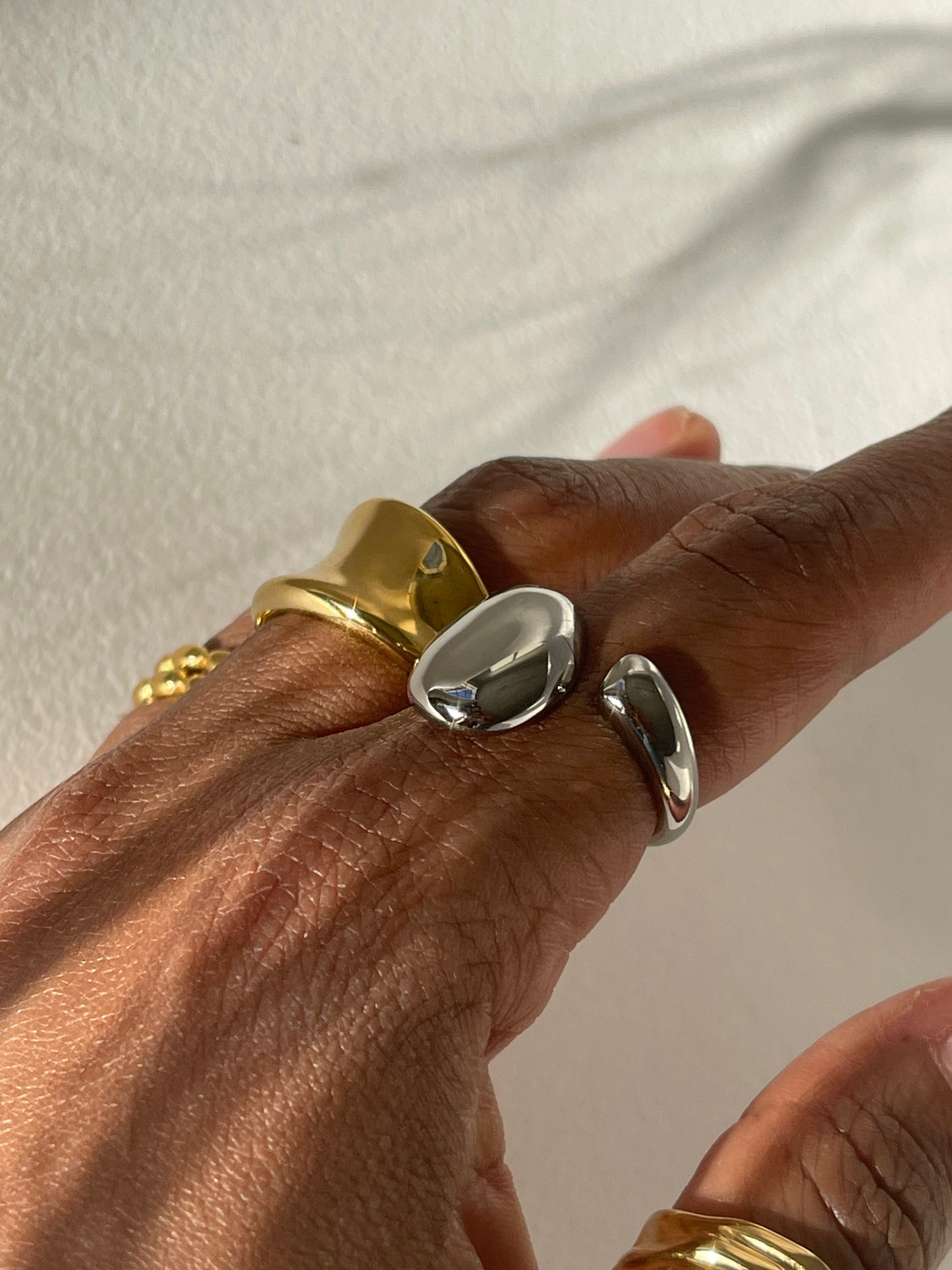 Infinity Drop Stainless Steel Ring In Silver